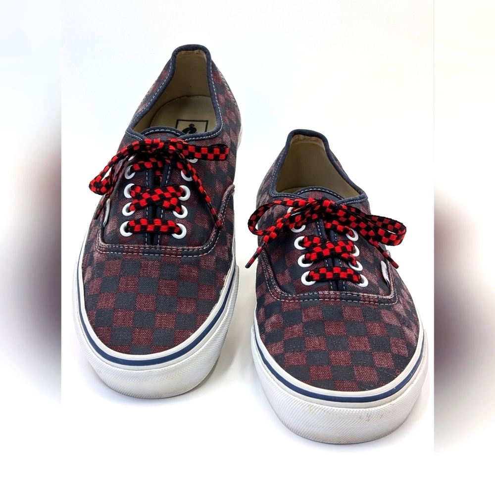 Vans Doren Red and Black Checkerboard With Checkered Shoelaces Men 10.5 Women 12 - Picture 8 of 17
